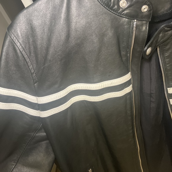 Vince Leather Cafe Racer Jacket XL Men - Picture 6 of 11